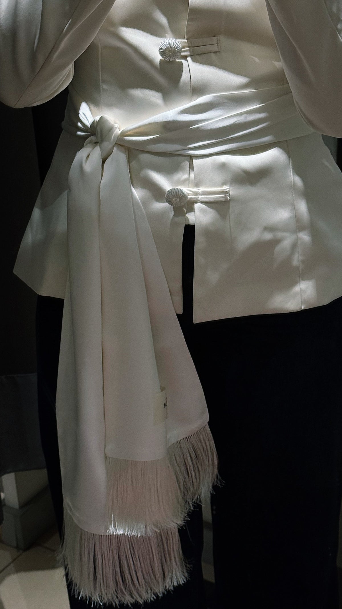 Fringed scarf-belt