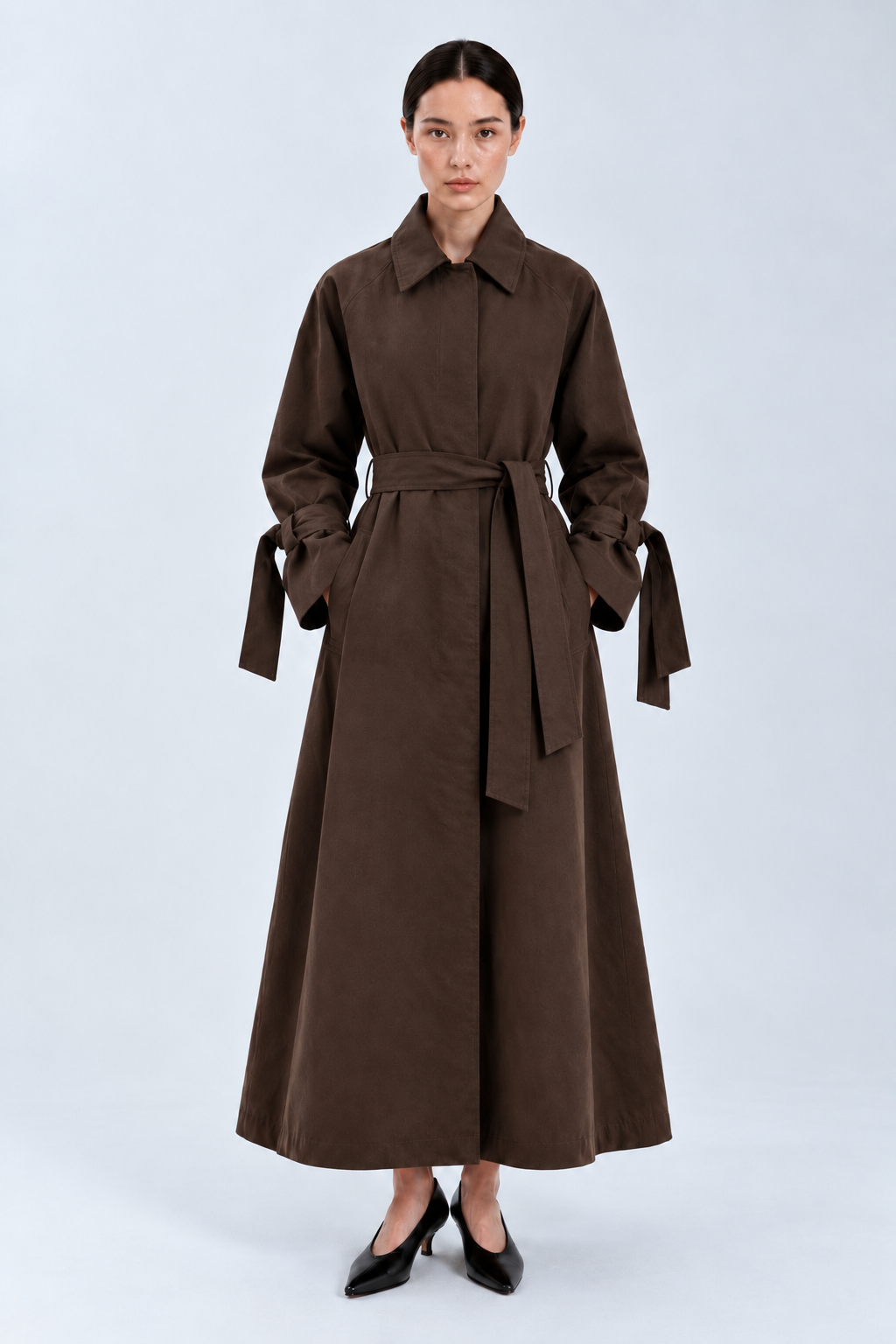 80s-Inspired maxi trench coat