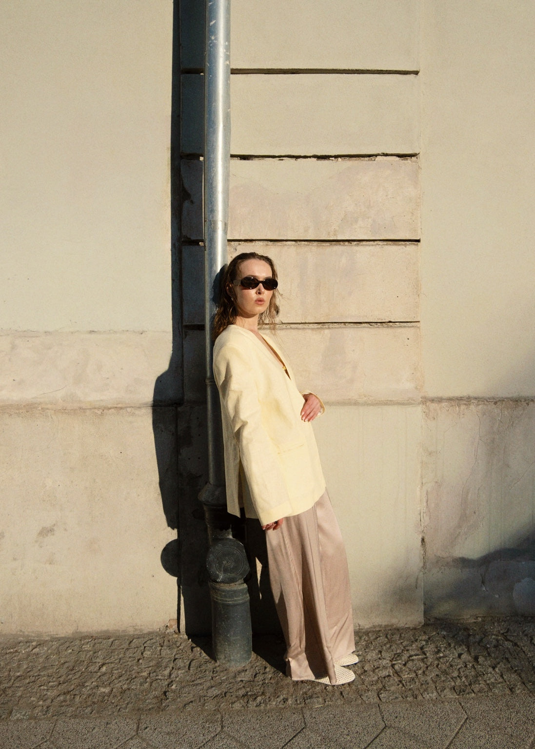 Italian viscose wide leg trousers