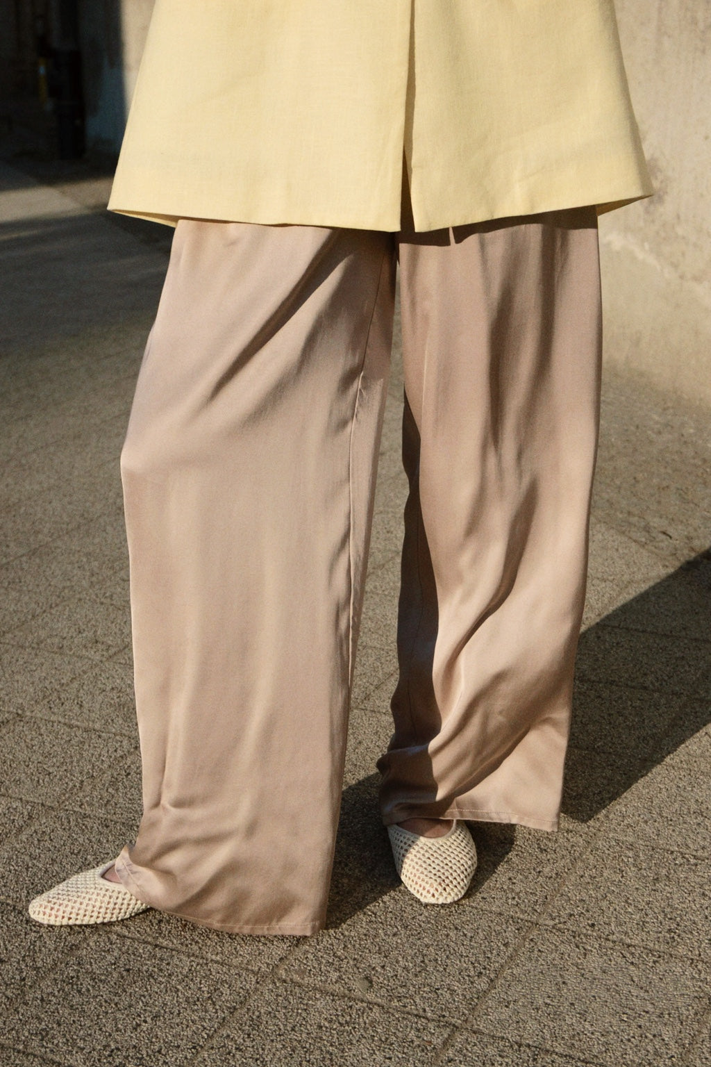 Italian viscose wide leg trousers