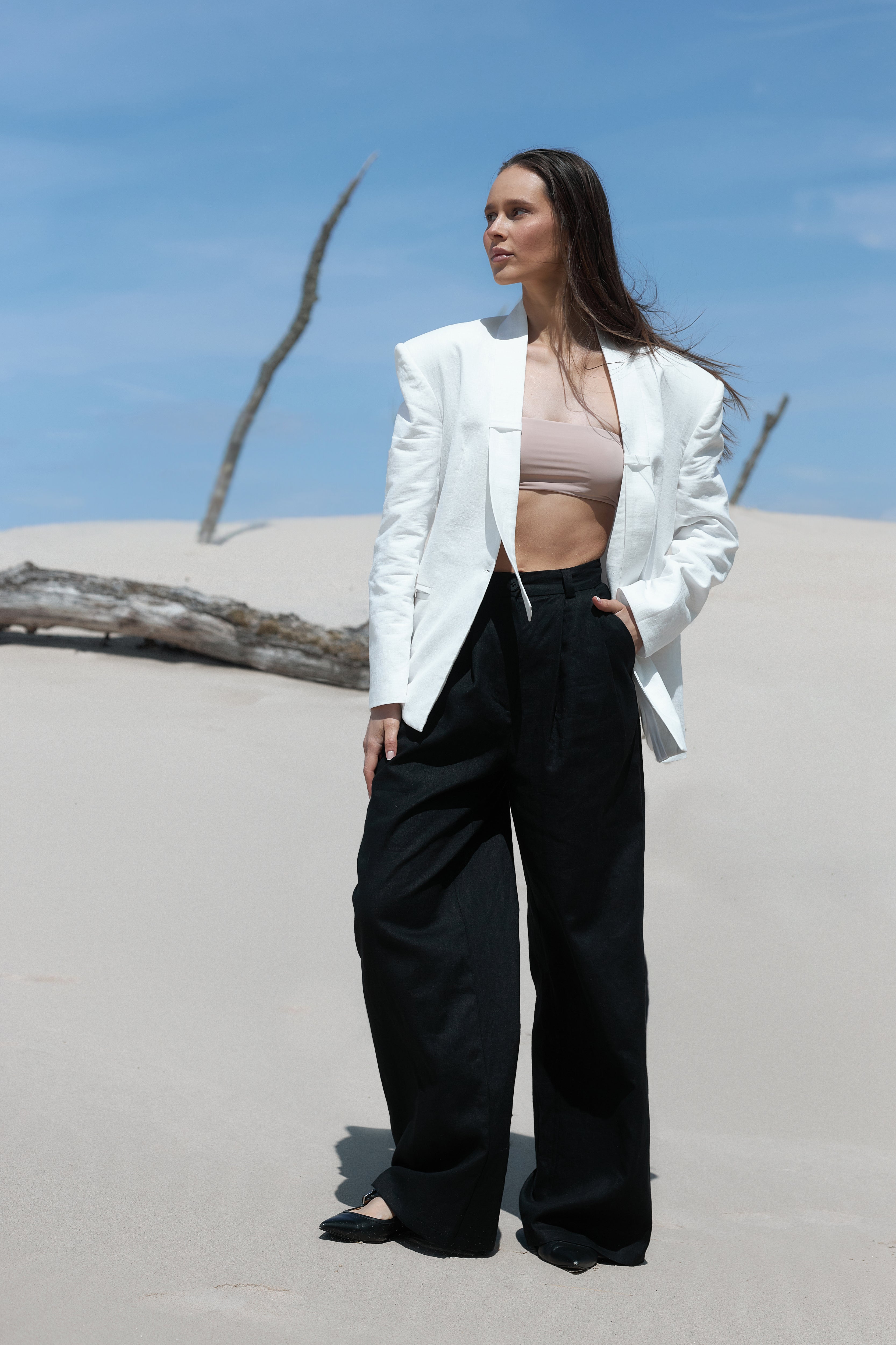 Linen palazzo trousers