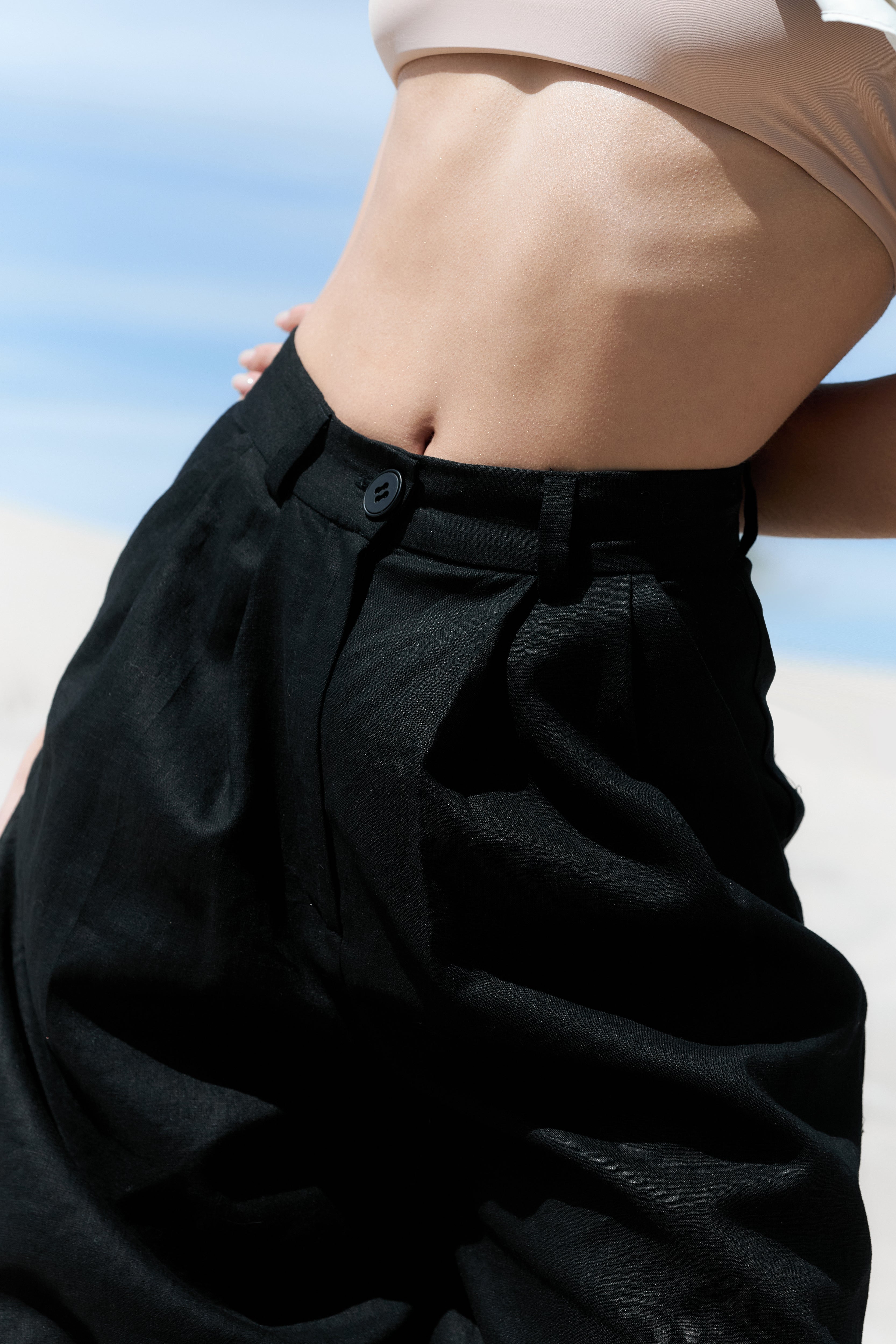 Linen palazzo trousers