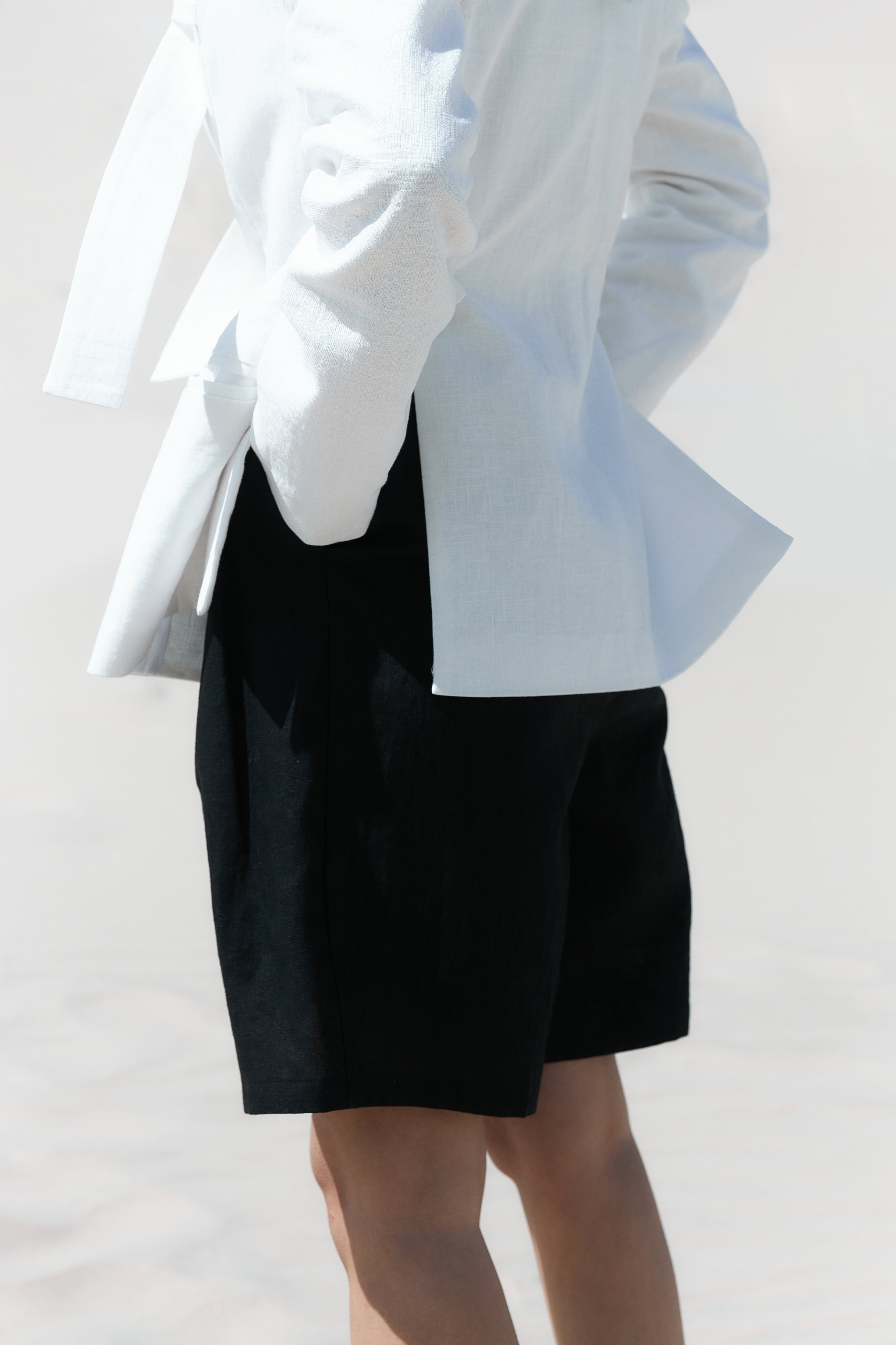 Linen bermuda shorts