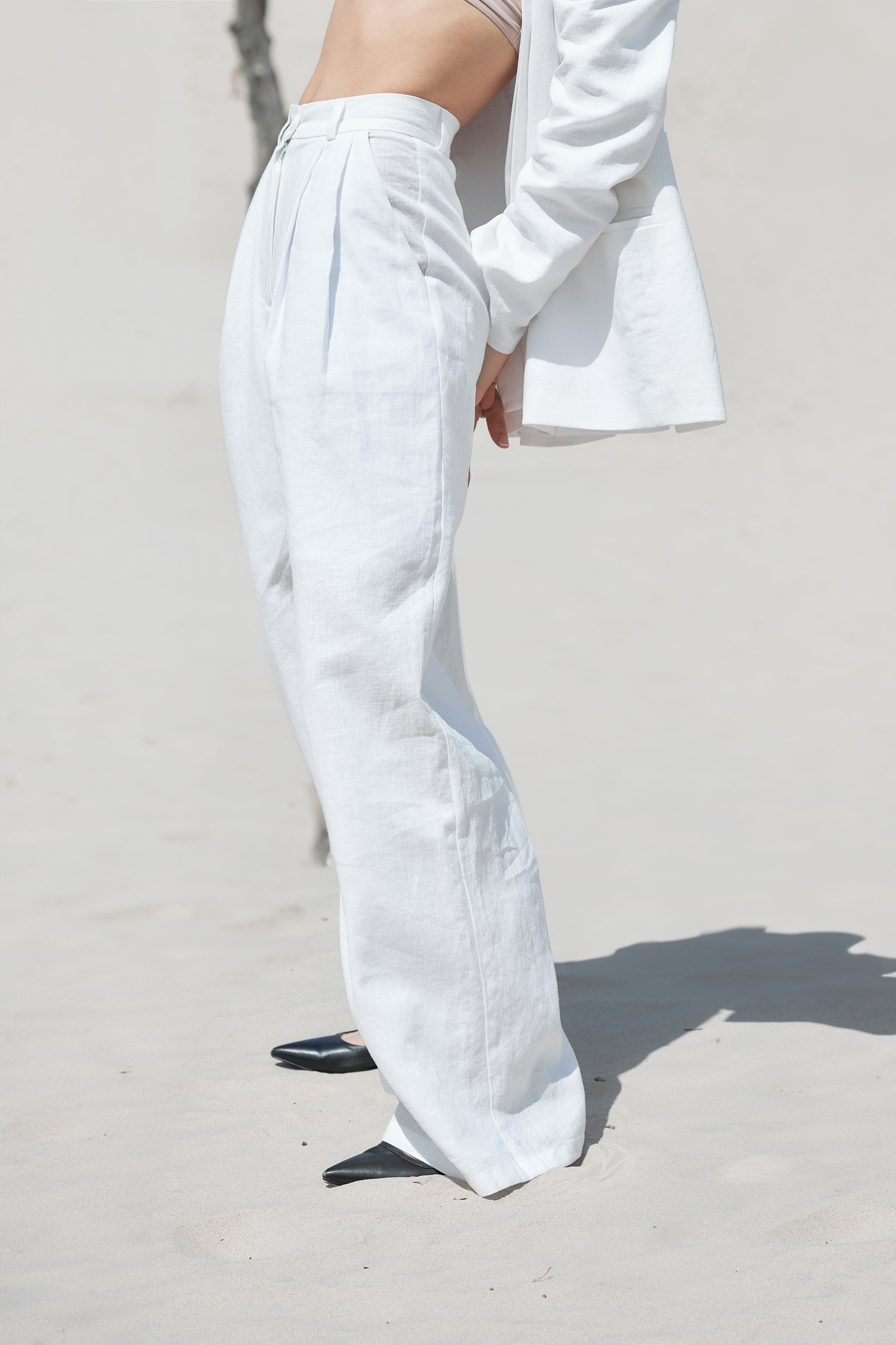 Linen palazzo trousers