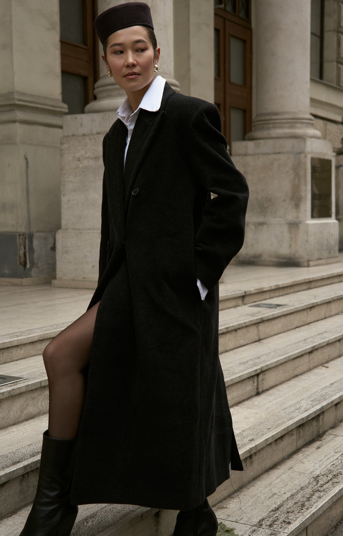 Wool maxi coat