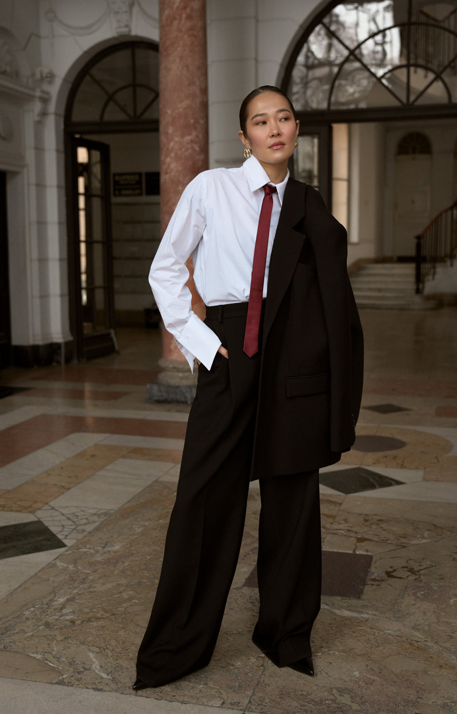 Pleated palazzo trousers