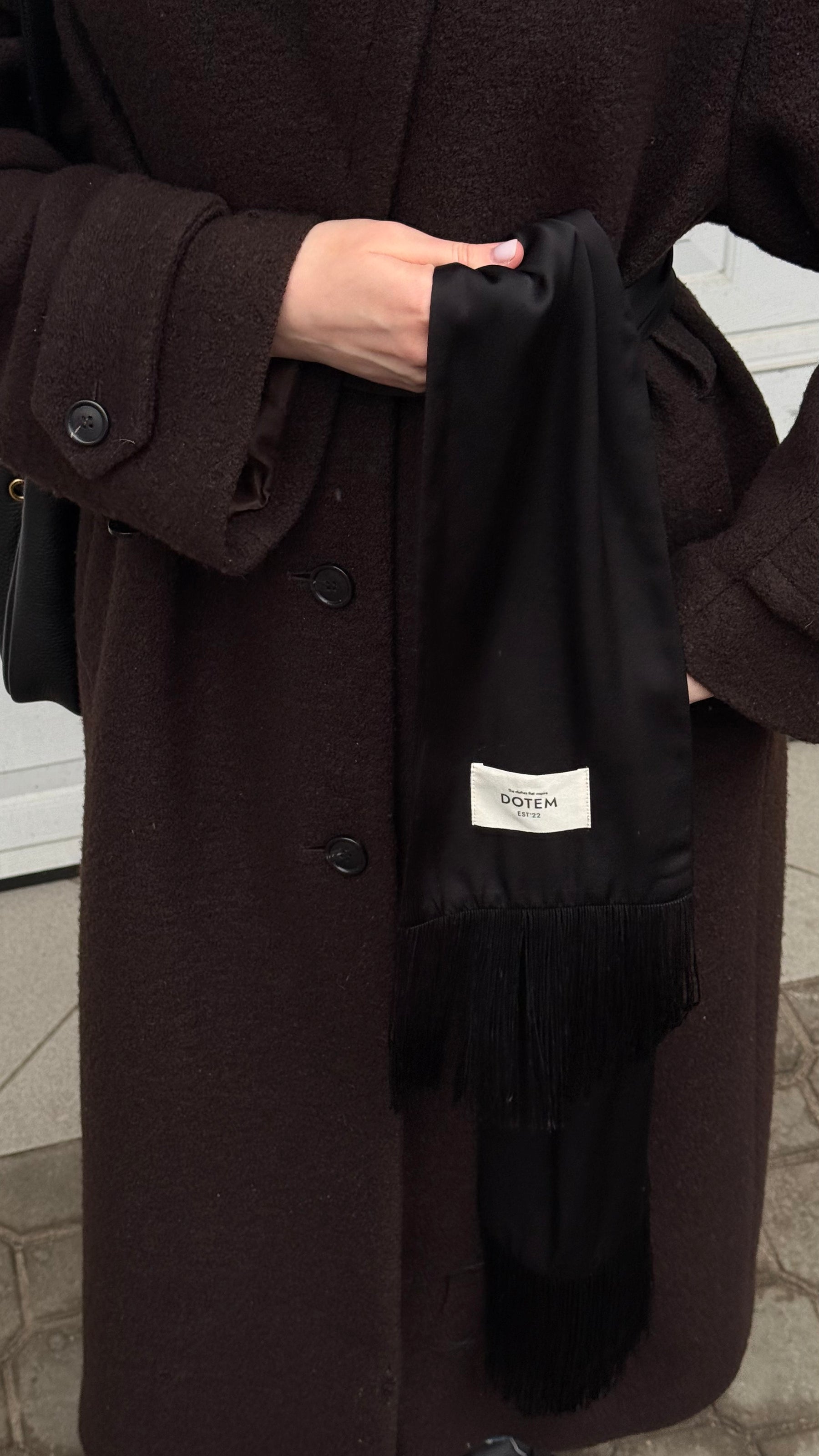 Fringed scarf-belt