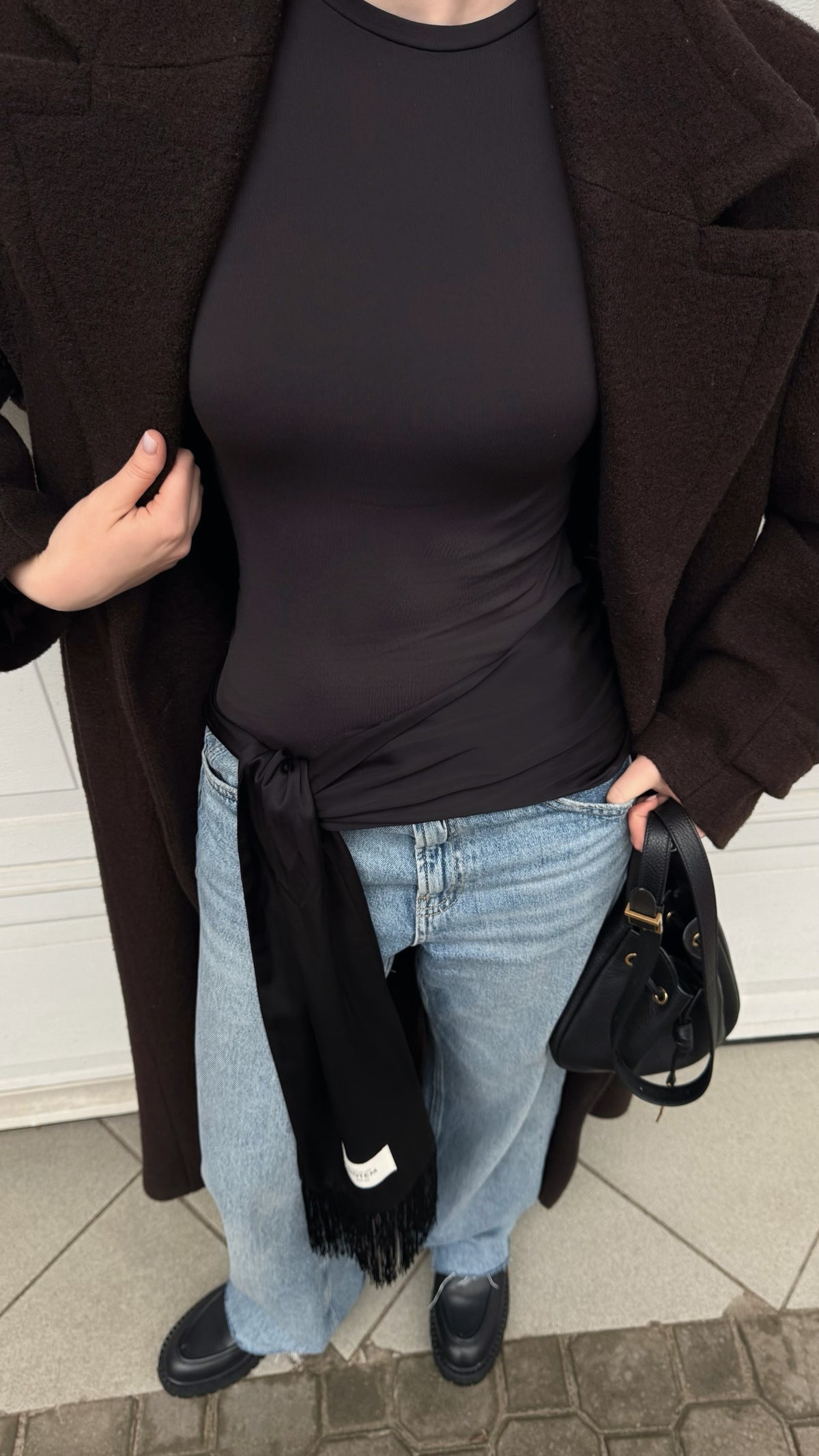 Fringed scarf-belt