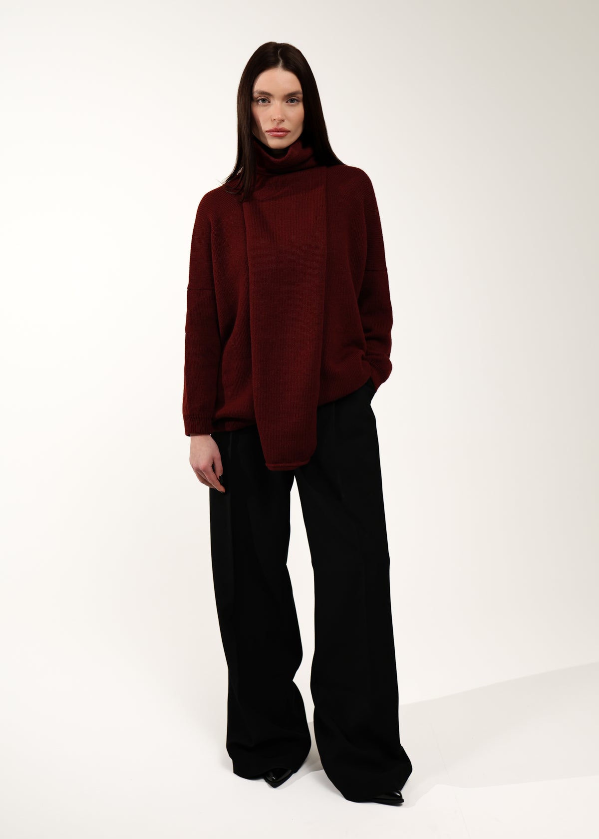 Transformer sweater with detachable scarf