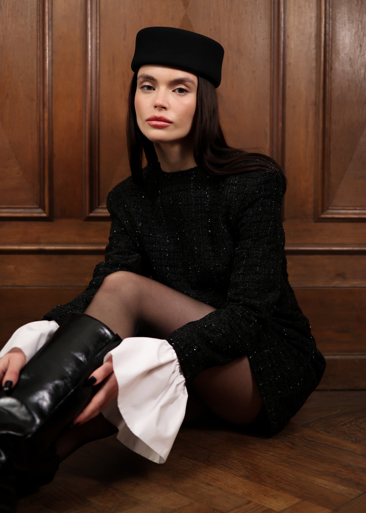 Transformer tweed dress