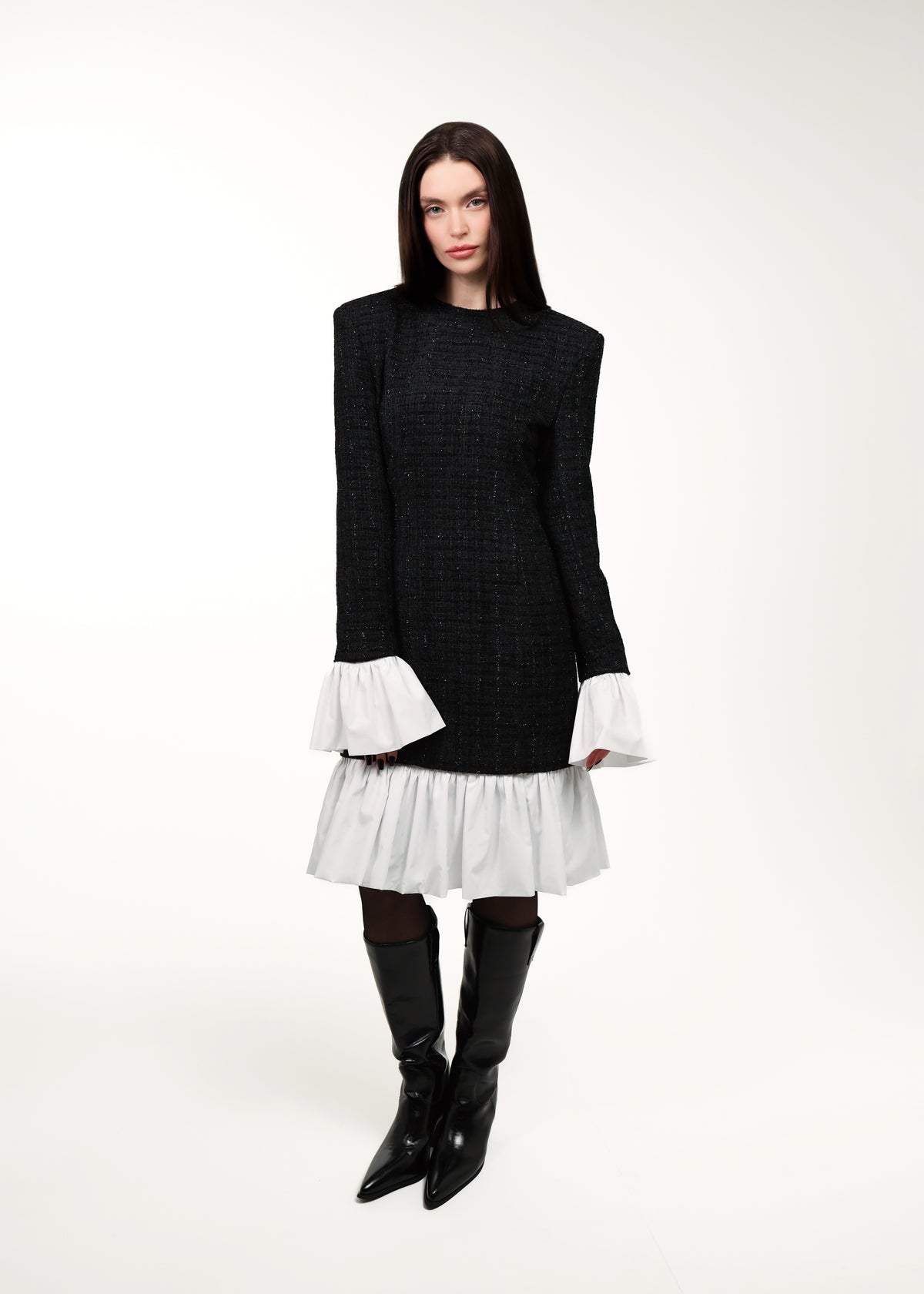 Transformer tweed dress